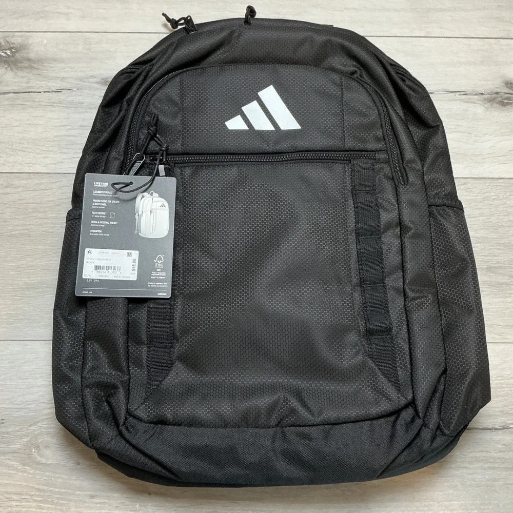 Adidas Excel 7 Backpack Black OSFA New With Tags‎
